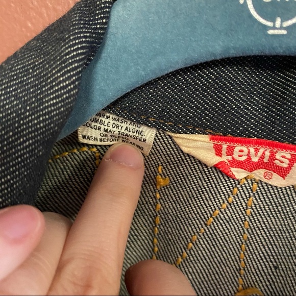 Vintage Levi’s orange tab denim jacket embroidered Glenda children’s size 12 - Picture 5 of 10